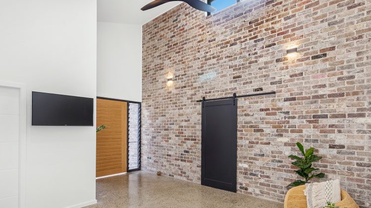 Modern Interior Of A House With Brick Wall